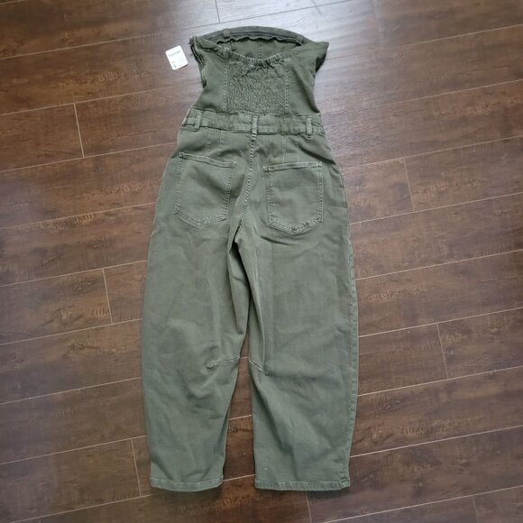 Free People Je Suis Pret Barrel Jumpsuit Womens S Green Casual Corset Boho - Picture 4 of 9